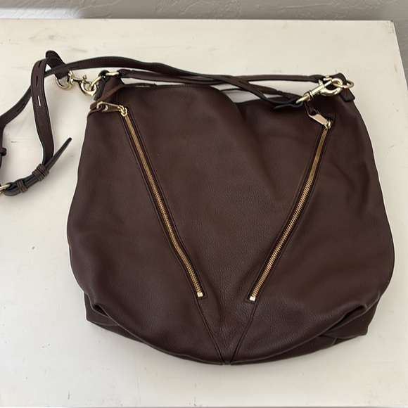 Rebecca Minkoff Dark Brown Shoulder Bag with Zipper Detail - Picture 10 of 15
